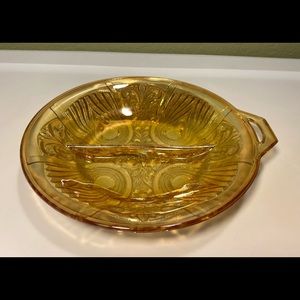 Vintage Indiana Glass Iridescent Relish Dish